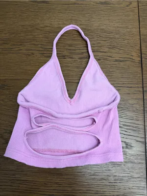 FP Movement Ribbed Halter Crop Top & Biker Short Set thumbnail 3