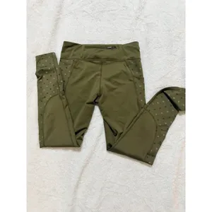 Nike Dri Fit Running Tights Womens Large Olive Green High Rise Reflective size S thumbnail 8