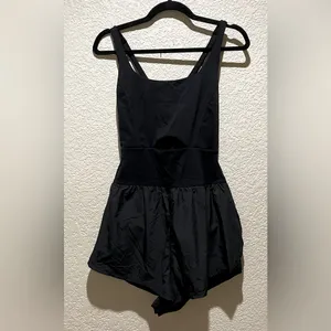 Free People Movement NWOT Righteous Runsie Romper Black Size L thumbnail 6