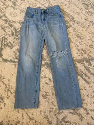 Madewell The Perfect Vintage Jean 24P Light Wash Distressed thumbnail 2