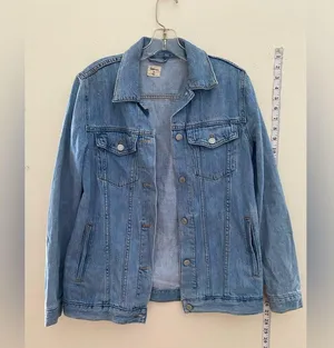 GAP women all button down thick jeans jacket (boyfriend size jacket) thumbnail 7