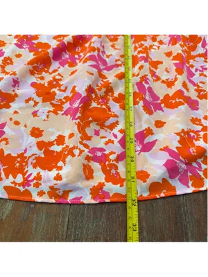 LUCY PARIS Pink & Orange Floral Puff Sleeve Toulouse Tie Babydoll Mini Dress S thumbnail 10