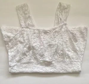 Ruby Ribbon white lace square neck cami tank, size medium thumbnail 3
