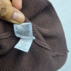 Freshman NWT 55O Knit‎ Collared V Neck Short Sleeve Bodycon Midi Dress Brown L thumbnail 7