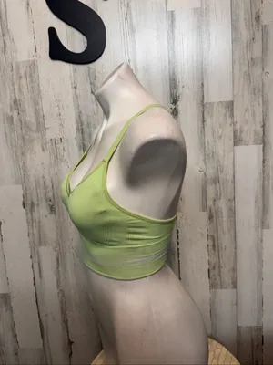 Under Armour Lime Green Seamless Strappy Back Sports Bra Womens Size Small Padde thumbnail 5
