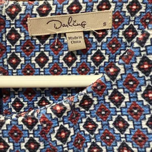 Darling Geometric Diamond Print Sheath Dress Womens‎ Small Blue Red Excellent thumbnail 8