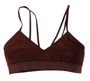 Lululemon Principal Dancer‎ Golden Bralette Midnight Maroon Bra Brown Strappy 4 thumbnail 1