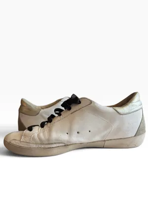 Golden Goose Super-Star Sneakers EU 39(9) White Leather Silver Glitter Star GGDB thumbnail 5