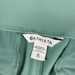 Athleta Venice Pants Womens XL Teal Green High Rise Wide Leg Stretch Pull On thumbnail 8