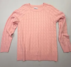 Croft & Barrow The Extra Soft Cable Crew Neck Sweater in Light Pink thumbnail 1