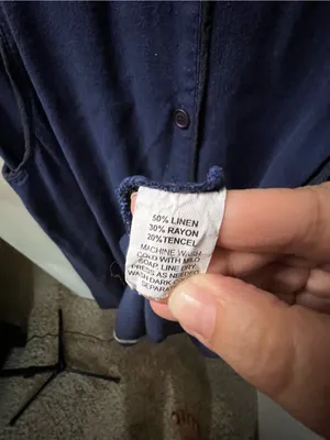 Basic Threads Santa Monica Blue Linen Tencel Button Front Midi Shirt Dress thumbnail 8