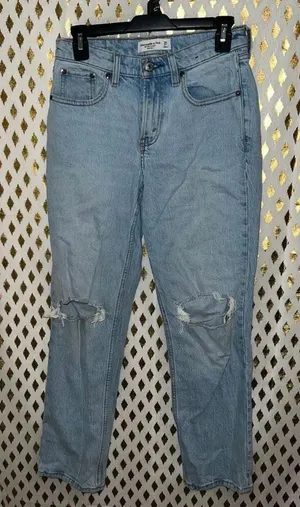 Abercrombie and Fitch jeans 90s straight mid rise curve love size 25 short thumbnail 1