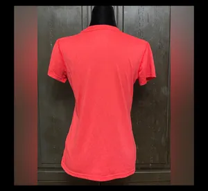Nike Red/ orange-ish Dri-fit shortsleeved top- size Medium. thumbnail 3