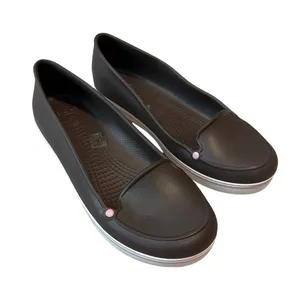 Crocs Crocband Ballet Flats Espresso Brown Pink Women's Size 8 Slip On thumbnail 1