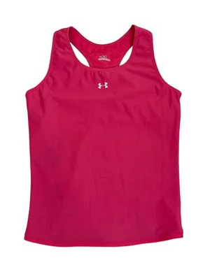 Under Armour HeatGear Built in Bra Athletic Pink Racer Tank Top Size Medium thumbnail 1
