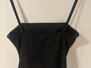 Windsor Black Draped Spaghetti-Strap Mini Dress thumbnail 4