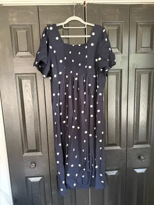 Old Navy Polka Dot Navy Dress thumbnail 3