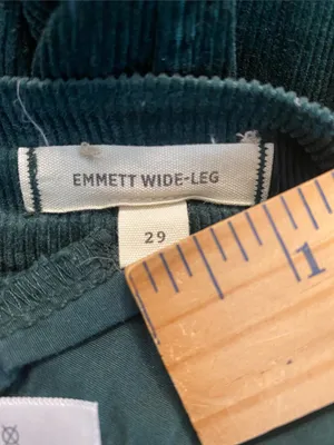 Madewell Emmett Wide Leg Corduroy Pants Welt Pocket Luxury Forest Stretch 29 thumbnail 8