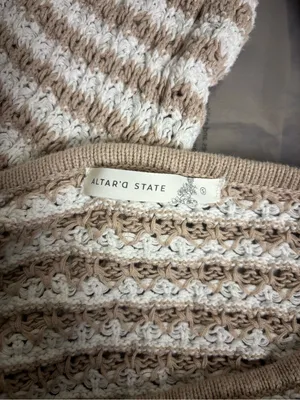 Altar’d State Striped Cropped Knit Sweater Size Small Cottagecore Boho thumbnail 3