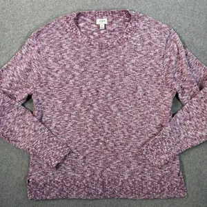 J.Crew Women's Small Crew Neck Pullover Sweater Purple White Heathered BQ689 thumbnail 1