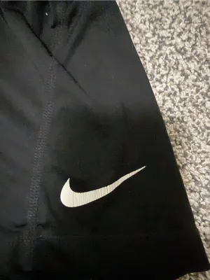 Nike Black Compression Shorts with Light Green Waistband thumbnail 2