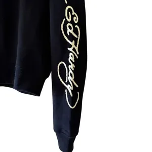 Ed Hardy Black Snake Skull Logo Cropped Zip Up Hoodie Sweatshirt SZ S #2290 thumbnail 6