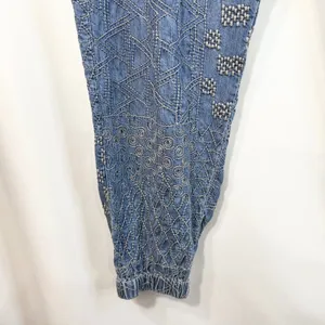 Johnny Was Biya Large Pants Blue Embroidered Chambray Lyocell Jogger Boho 1394 thumbnail 7