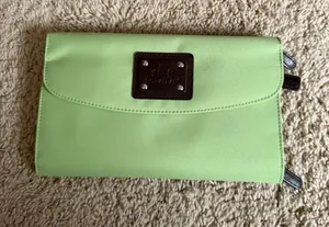 Rowallan Lime Green Travel Pouch with Brown Logo Patch Pink thumbnail 1