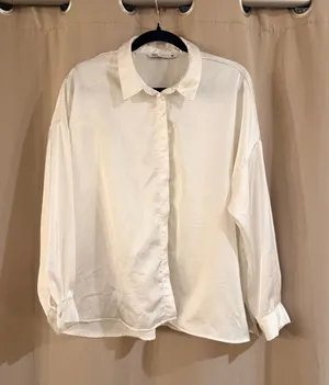 White Zara Button Up Shirt thumbnail 1