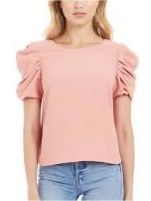 Amanda Uprichard Merris Top Women S Pink Excellent Puff Sleeve Blouse thumbnail 7