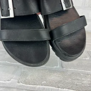 SOREL Roaming Buckle Sandals Womens 7.5 Black Platform Double Strap Slip On thumbnail 9