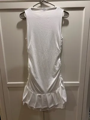 White Sleeveless Ruffle Hem Dress thumbnail 2