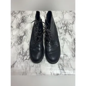 Eileen Fisher Black Lace-Up Platform Ankle Boots wedge size 10 whimsygoth thumbnail 2