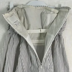Aryn K Strapless Mini Dress Womens‎ Small Black White Striped Ruched Fit & Flare thumbnail 4