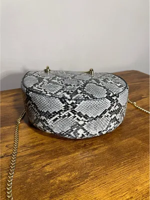Mango Snakeskin Round Crossbody Bag with Gold Chain festival thumbnail 8