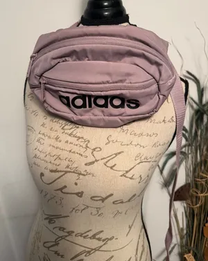 Adidas Waist Bag Fanny Pack Mauve Pink Black Logo Adjustable Strap Travel‎ Bag thumbnail 1