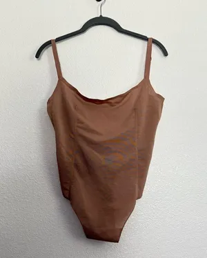 NEW Skims Sheer Sculpt Thong Bodysuit in Sienna Large thumbnail 2