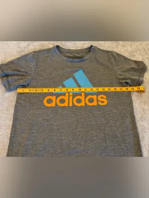 Women’s adidas Gray Tee with Blue Logo and Orange logo Size Medium thumbnail 5