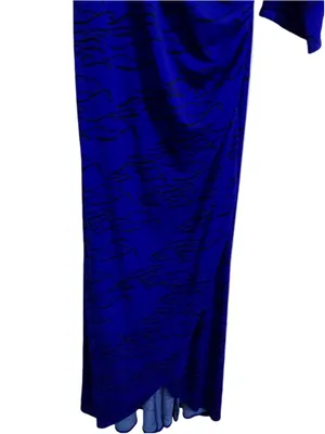 Leota Wrap Midi Dress Women's Size L Blue Black thumbnail 5