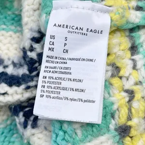 American Eagle‎ Chunky Sweater Women Small Fair Isle Mock Neck Nordic Hygge Cozy thumbnail 9