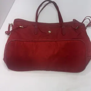 JPK Paris 75 Designer‎ Minimalist Canvas Carry Travel Red Crimson Tote Bag Purse thumbnail 11