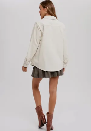 Kimberly White Corduroy Shacket thumbnail 6