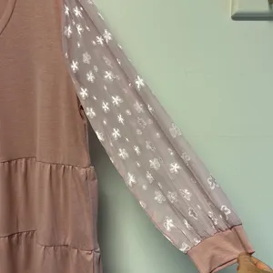 NWT Clearlove blush sheer long sleeve tiered top size XXL thumbnail 3