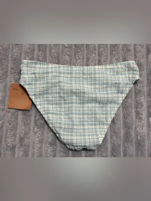 Shade & Shore Blue Checkered Bikini Bottoms — Size S (4-6) thumbnail 3