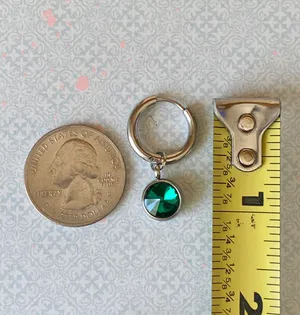 stainless steel green simple minimalist hoop earrings💚 thumbnail 7