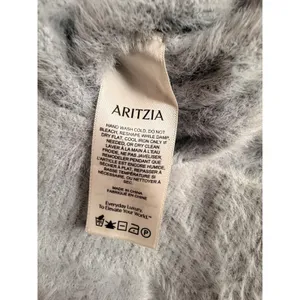 Aritzia Sunday Best Kitten Fuzzy V-Neck Cropped Sweater M Medium Foil Gray thumbnail 4