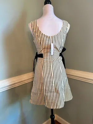 wild fable Black & White Striped Mini Dress with Side Bows thumbnail 2