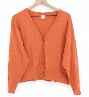 A New Day Cardigan Womens XXL Orange Button-Down V-Neck Knit Excellent thumbnail 1