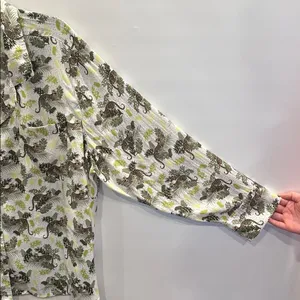 Lands End Matte Satin Pajama Set 2pc White Leopard 3X Long Sleeve Top Shorts thumbnail 6