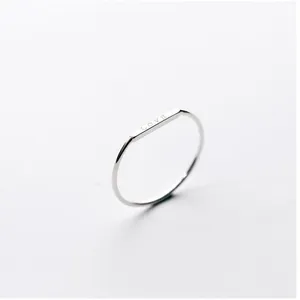Boutique Dainty White‎ Gold-Plated S925 LOVE Bar Band Ring | Sz 6 NEW thumbnail 11